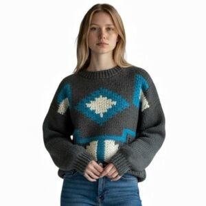 SANTANA CHUNKY KNIT CARDIGAN Crewneck Size Large Acadamia Casual Cabinco…